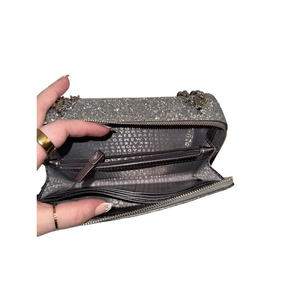 Kate Spade Silver Glitter Crystal-Embellished crossbody or shoulder bag - Picture 16 of 17